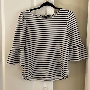 Navy & white striped blouse